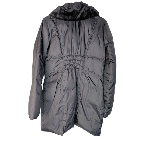 Larry Levine Womens Down Hooded Puffer Jacket M Black - Picture 2 of 9